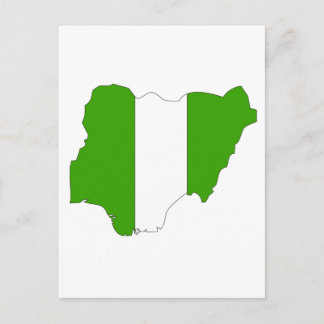 Cartão Postal Mapa de bandeira da Nigéria
