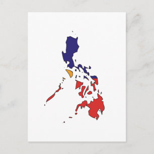 Cartão Postal Mapa de bandeira das Filipinas