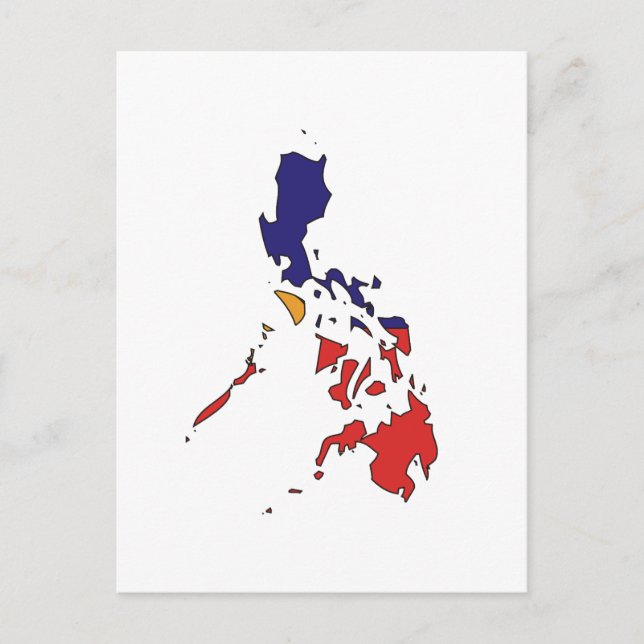 Cartão Postal Mapa de bandeira das Filipinas (Frente)