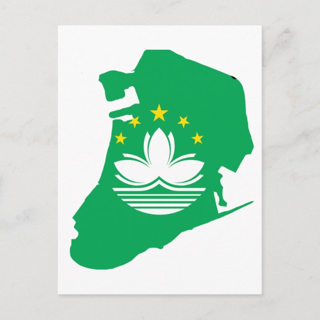 Cartão Postal Mapa de bandeira de Macau (Frente)