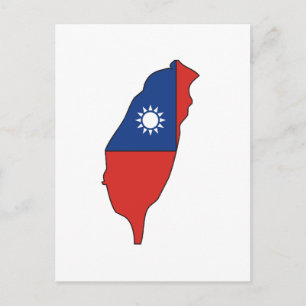 Cartão Postal Mapa de bandeira de Taiwan