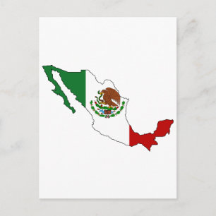 Cartão Postal Mapa de bandeira do México