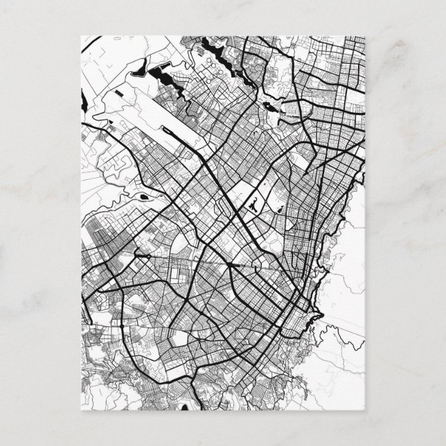 Cartão Postal Mapa de Banguecoque Tailândia (Frente)