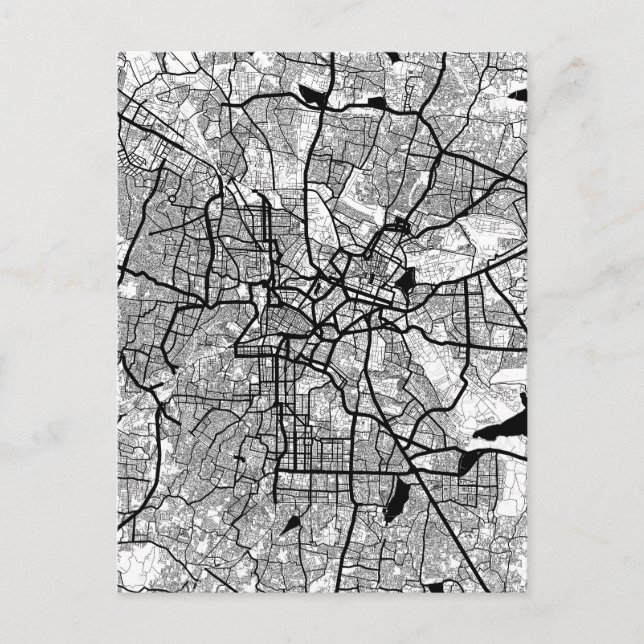 Cartão Postal Mapa de Bengaluru Karnataka (Frente)