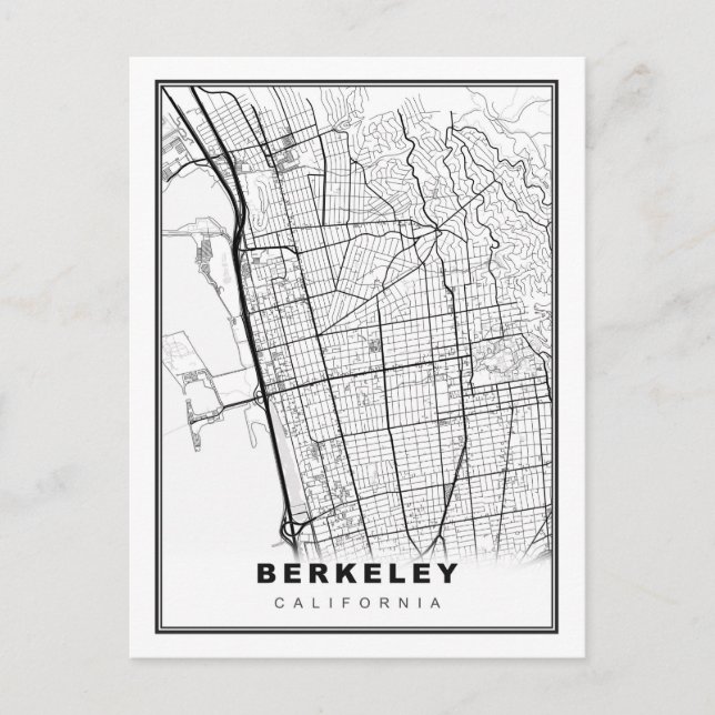 Cartão Postal Mapa de Berkeley (Frente)