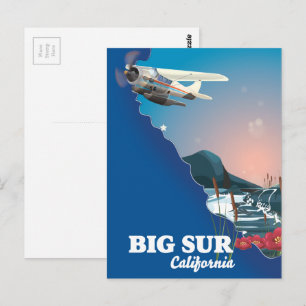 Cartão Postal Mapa de Big Sur Califórnia