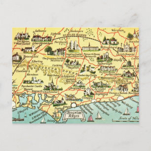 Cartão Postal Mapa de Bognor England Mug
