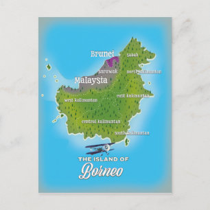 Cartão Postal Mapa de Bornéu