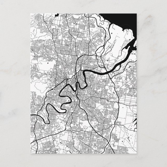 Cartão Postal Mapa de Brisbane Austrália (Frente)