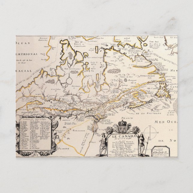 Cartão Postal Mapa de Canadá (Frente)