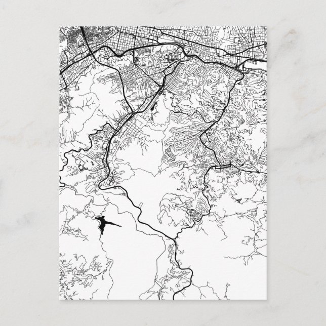 Cartão Postal Mapa de Caracas Venezuela (Frente)