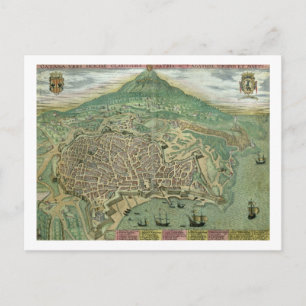 Cartão Postal Mapa de Catânia, de Civitates Orbis Terrarum