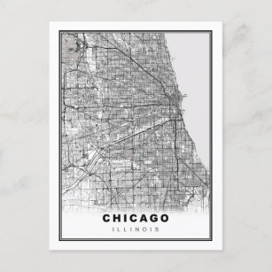 Cartão Postal Mapa de Chicago
