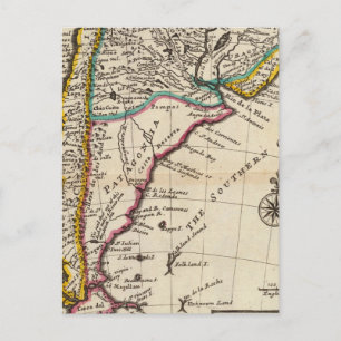 Cartão Postal Mapa de Chili, Patagônia, La Plata