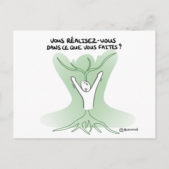 Cartão Postal Mapa de Coaching “Realização de ele " (Frente)