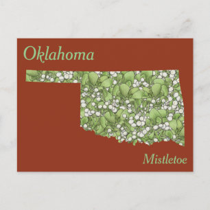 Cartão Postal Mapa de Colagem da Flor do Estado de Oklahoma