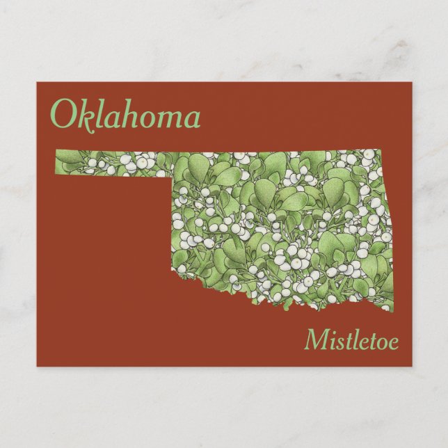 Cartão Postal Mapa de Colagem da Flor do Estado de Oklahoma (Frente)
