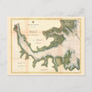 Cartão Postal Mapa de colheita do Neuse River Carolina do Norte