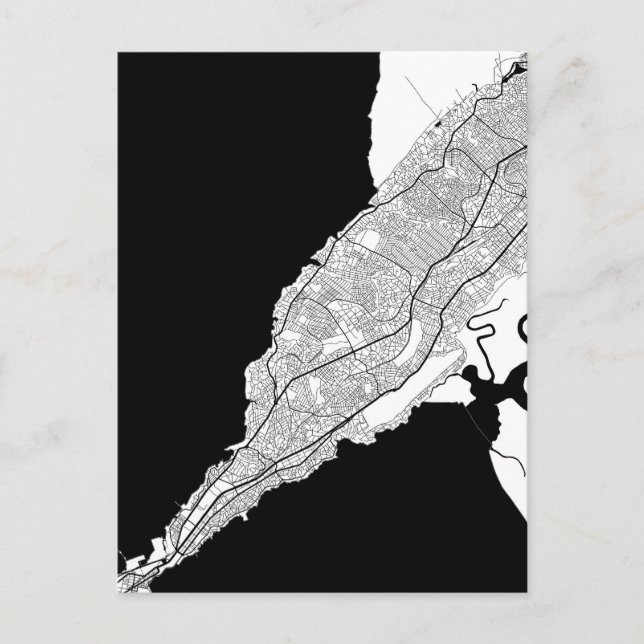 Cartão Postal Mapa de Conacri Guiné (Frente)