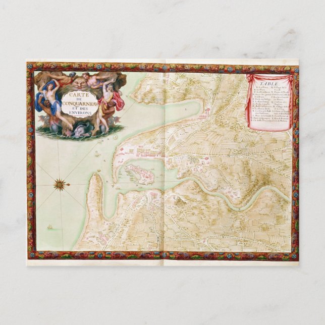 Cartão Postal Mapa de Concarneau (Frente)