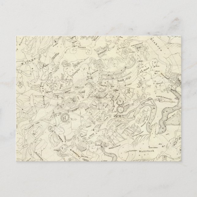 Cartão Postal Mapa de constelações 2 (Frente)