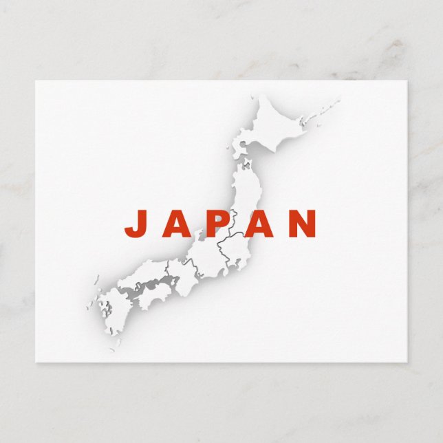Cartão Postal Mapa de Contorno do Japão (Frente)