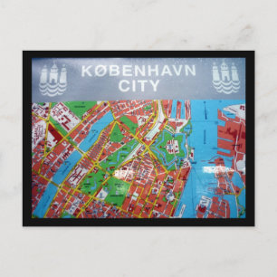 Cartão Postal mapa de copenhagen