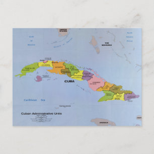 Cartão Postal Mapa de Cuba, Unidades Administrações Cubanas (1
