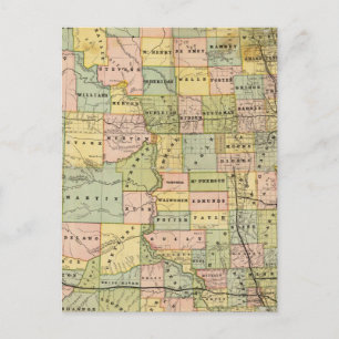 Cartão Postal Mapa de Dakota