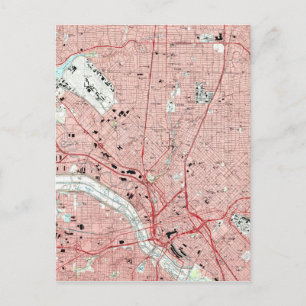 Cartão Postal Mapa de Dallas no Texas (1995)