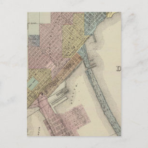 Cartão Postal Mapa de Duluth, Ruas. Condado de Louis, Minnesota