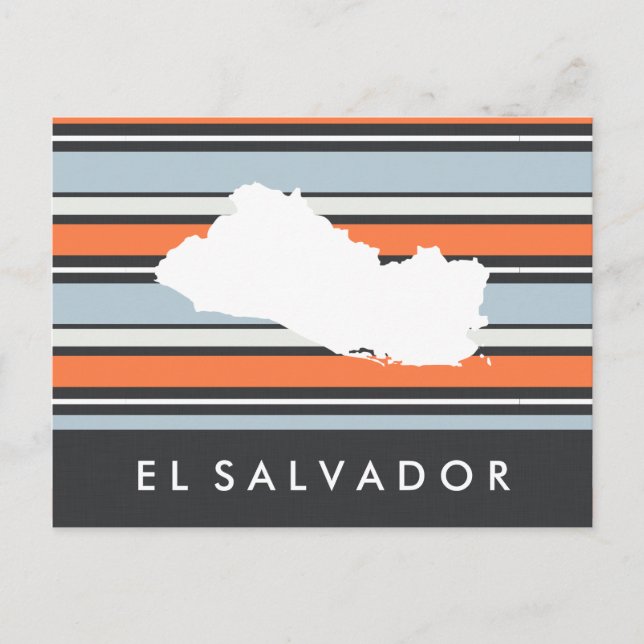 Cartão Postal Mapa de El Salvador: Tiras Modernas (Frente)