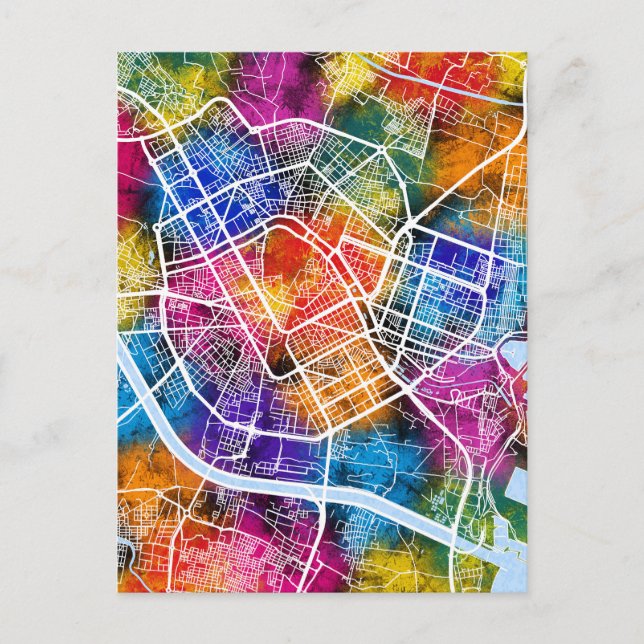 Cartão Postal Mapa de Espanhas de Valencia (Frente)