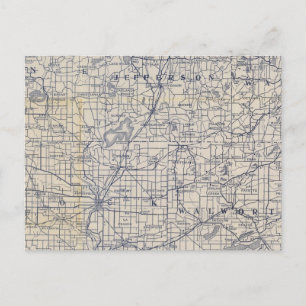 Cartão Postal Mapa de estradas 7 da bicicleta de Wisconsin