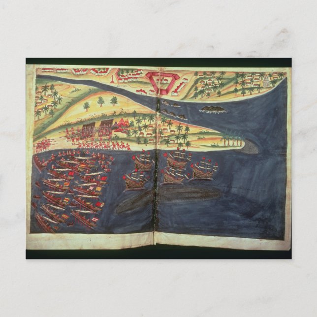 Cartão Postal Mapa de exploração do Surat (Frente)