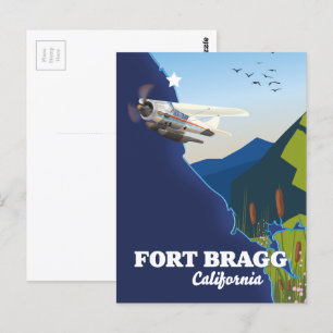 Cartão Postal Mapa de Fort Bragg Califórnia