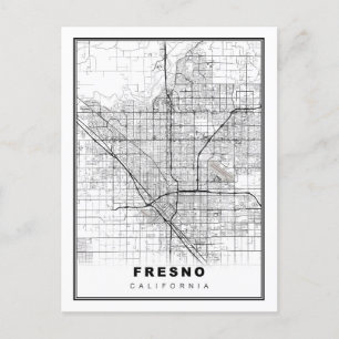 Cartão Postal Mapa de Fresno