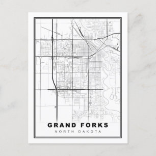 Cartão Postal Mapa de Grand Forks