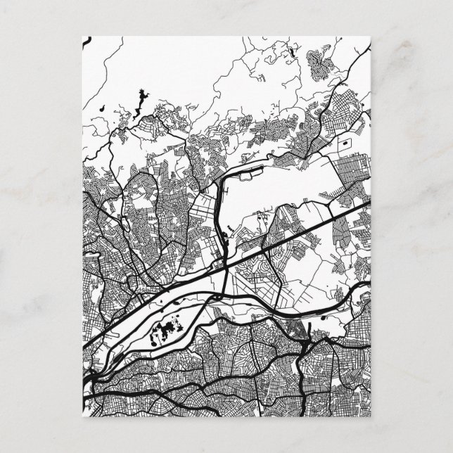 Cartão Postal Mapa de Guarulhos Brasil (Frente)