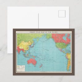 Cartão Postal Mapa de Guerra da Philips para o Pacífico, 1945