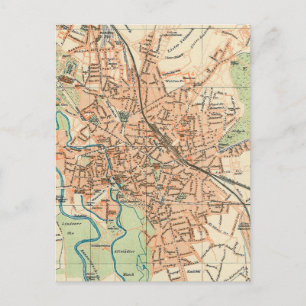 Cartão Postal Mapa de Hanover Alemanha (1895)