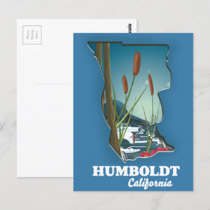 Cartão Postal mapa de Humboldt Califórnia