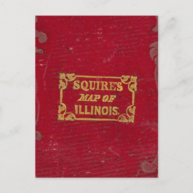 Cartão Postal Mapa de Illinois (Frente)
