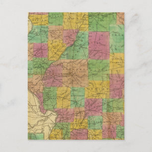Cartão Postal Mapa de Illinois