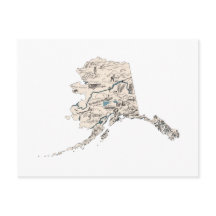 Mapa de Imagens do Alaska Vintage - Gráfico de Est