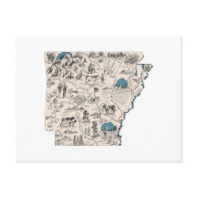 Mapa de Imagens do Arkansas Vintage - Gráfico de E