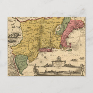 Cartão Postal Mapa de Jansson Visscher