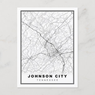 Cartão Postal Mapa de Johnson City