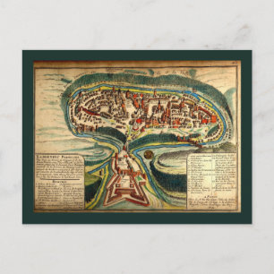 Cartão Postal Mapa de Kamianets Podilskyi 1691