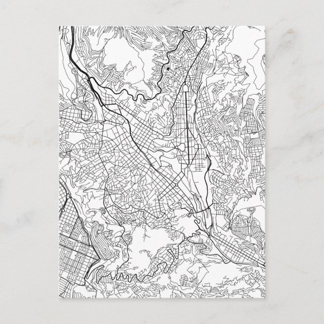 Cartão Postal Mapa de La Paz Bolívia (Frente)